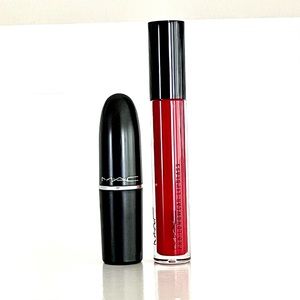 MAC Cosmetics Lipstick and Lip Glass in Red